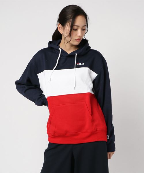 美品　FILA もこもこ裏毛　プルオーバーフーディ ネイビー　M 安いスポーツ - 美品 FILA もこもこ裏毛 プルオーバーフーディ
