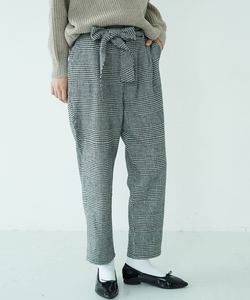 AMERICAN HOLIC(アメリカンホリック)の「・起毛テーパードパンツ(その他パンツ・レディース・ブラック/その他8/チェック/ベージュ/ブラウン系その他4/ブラック系その他3・M/L)」の5枚目の写真