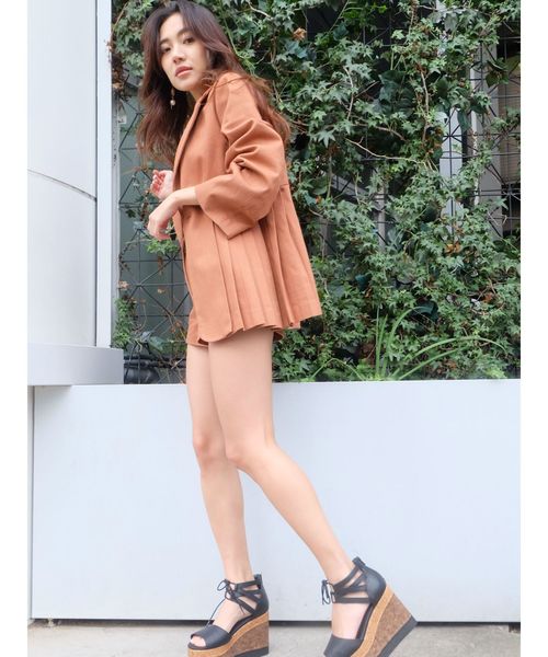 EVRIS（エヴリス）の「プリーツドッキングテーラードジャケット（テーラードジャケット・レディース・オレンジ/ホワイト/ブラック・FREE）」の22枚目の写真