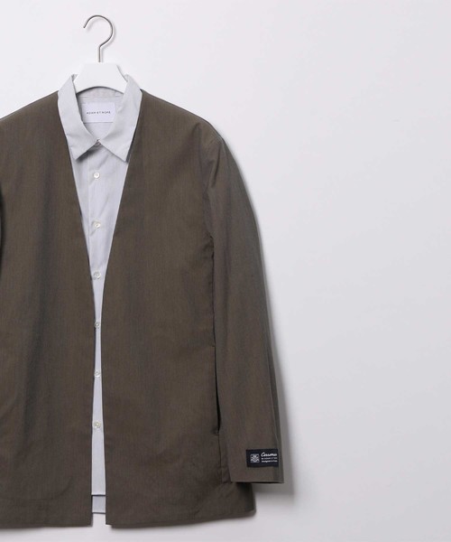 ADAM ET ROPE'(アダムエロペ)の「CARREMAN ルームジャケット(ノーカラージャケット・メンズ・ブラック/ベージュ/ブラウン系その他/ブルー系その他・S/M/L)」の3枚目の写真