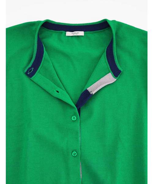 POU DOU DOU（プードゥドゥ）の「UVカット 下前立て配色クルーネックカーディガン（カーディガン/ボレロ・レディース・グレー/イエロー/グリーン/ブラック・3）」の7枚目の写真