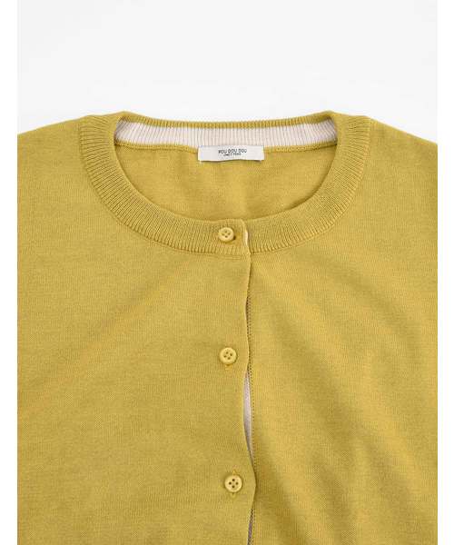 POU DOU DOU（プードゥドゥ）の「UVカット 下前立て配色クルーネックカーディガン（カーディガン/ボレロ・レディース・グレー/イエロー/グリーン/ブラック・3）」の11枚目の写真
