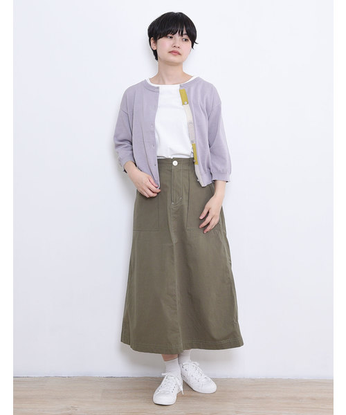 POU DOU DOU（プードゥドゥ）の「UVカット 下前立て配色クルーネックカーディガン（カーディガン/ボレロ・レディース・グレー/イエロー/グリーン/ブラック・3）」の17枚目の写真