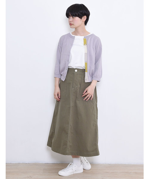 POU DOU DOU（プードゥドゥ）の「UVカット 下前立て配色クルーネックカーディガン（カーディガン/ボレロ・レディース・グレー/イエロー/グリーン/ブラック・3）」の18枚目の写真