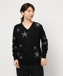 スターラメジャガードVネック