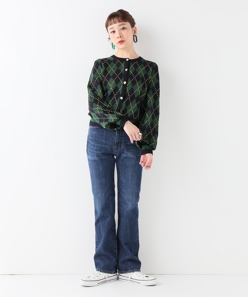 BAUM UND PFERDGARTEN（バウムウンドヘルガーデン）の「【BAUM UND PFERDGARTEN】Lurex Jaquard（カーディガン/ボレロ・レディース・グリーン・SMALL）」の2枚目の写真