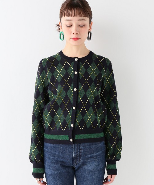 BAUM UND PFERDGARTEN（バウムウンドヘルガーデン）の「【BAUM UND PFERDGARTEN】Lurex Jaquard（カーディガン/ボレロ・レディース・グリーン・SMALL）」の3枚目の写真