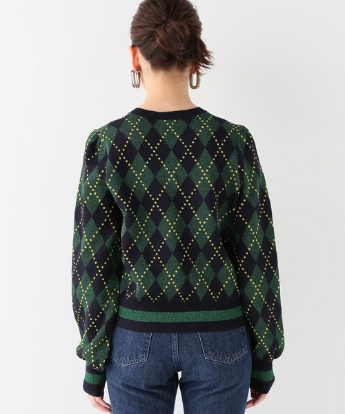 BAUM UND PFERDGARTEN（バウムウンドヘルガーデン）の「【BAUM UND PFERDGARTEN】Lurex Jaquard（カーディガン/ボレロ・レディース・グリーン・SMALL）」の5枚目の写真