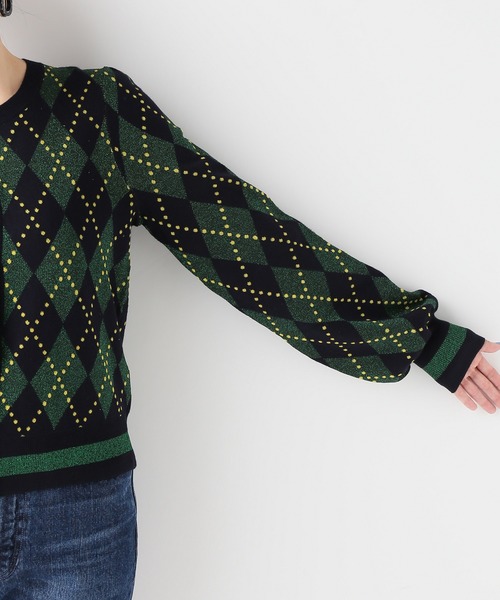 BAUM UND PFERDGARTEN（バウムウンドヘルガーデン）の「【BAUM UND PFERDGARTEN】Lurex Jaquard（カーディガン/ボレロ・レディース・グリーン・SMALL）」の6枚目の写真