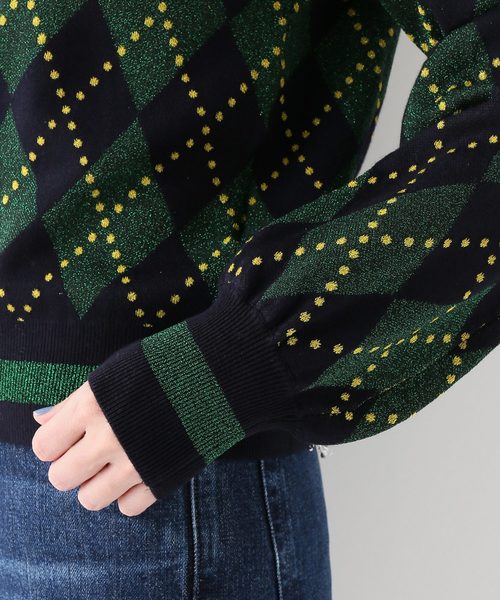 BAUM UND PFERDGARTEN（バウムウンドヘルガーデン）の「【BAUM UND PFERDGARTEN】Lurex Jaquard（カーディガン/ボレロ・レディース・グリーン・SMALL）」の7枚目の写真