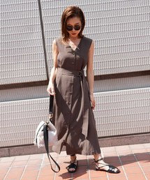 FREE'S MART | ◇麻ライクＶカラーガウンワンピース(ワンピース)