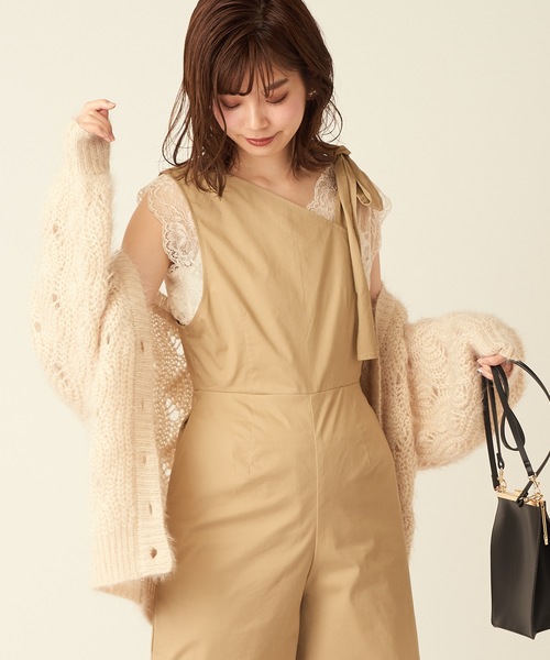 natural couture（ナチュラルクチュール）の「ふわふわ透かし2WAYカーディガン（カーディガン/ボレロ・レディース・パープル/ブラウン/ピンク/アイボリー・FREE）」の15枚目の写真