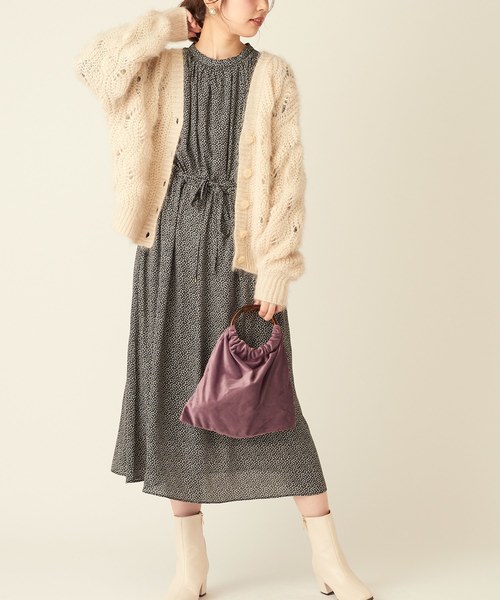 natural couture（ナチュラルクチュール）の「ふわふわ透かし2WAYカーディガン（カーディガン/ボレロ・レディース・パープル/ブラウン/ピンク/アイボリー・FREE）」の11枚目の写真