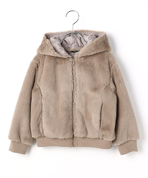 COMME CA ISM(コムサイズム)の「フェイクファー ブルゾン(ブルゾン・キッズ・ベージュ/キャメル・140/150/110cm/100cm/120cm/130cm)」の2枚目の写真