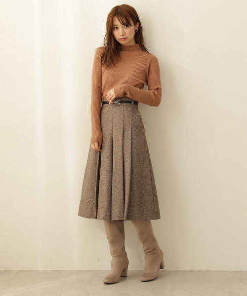 PROPORTION BODY DRESSING(プロポーションボディドレッシング)の「ラメツイードキュロット(パンツ)」|ブラウン