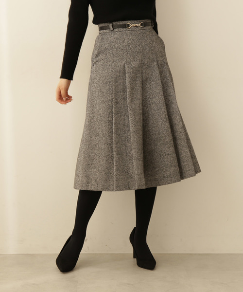 PROPORTION BODY DRESSING(プロポーションボディドレッシング)の「ラメツイードキュロット(パンツ)」|ブラック