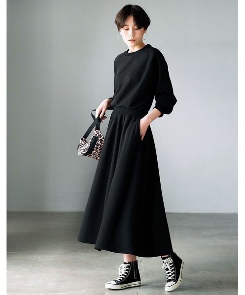 GeeRA(ジーラ)の「ラグランスウェットワンピース(ワンピース・レディース・ブラック/グレー/ピンク/モカ・SMALL/MEDIUM/LARGE/X-LARGE/XX-LARGE)」の14枚目の写真