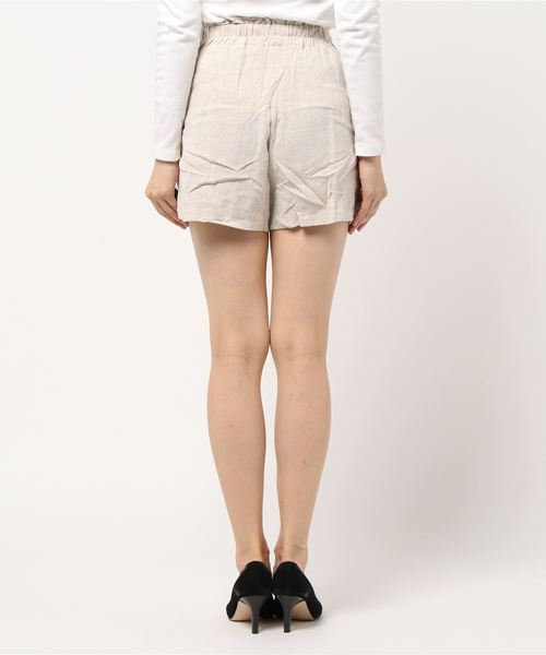 SPIGA（スピーガ）の「ﾘﾈﾝﾗｲｸｼｮｰﾄﾊﾟﾝﾂ（その他パンツ・レディース・ブラック/ブラウン/ベージュ・FREE）」の5枚目の写真