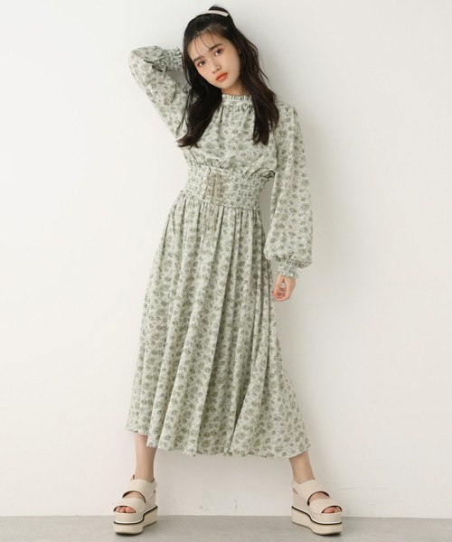 one after another NICE CLAUP（ワンアフターアナザーナイスクラップ）の「プチハイコルセットワンピース（ワンピース・レディース・グリーン/アイボリー/グリーン系その他/パープル系その他・FREE）」の3枚目の写真