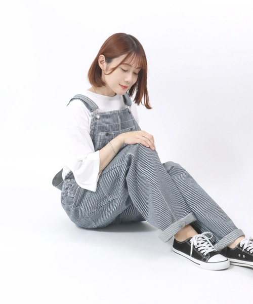 Salong hameu(サロン ハミュー)の「カラー・デニムオーバーオール/サロペット/オールインワン ユニセックス(サロペット/オーバーオール・メンズ・ワンウォッシュ/ブルー/ストライプ/オフホワイト/ブラウン/ブラック・S/M/L/XL/XS)」の7枚目の写真