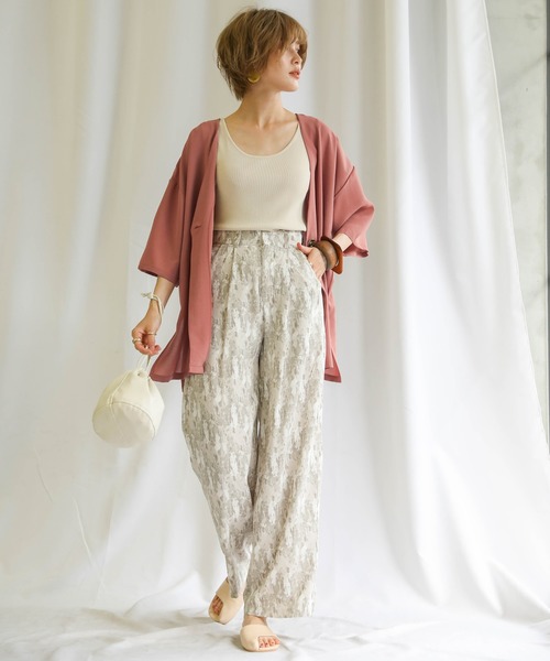 select MOCA（セレクトモカ）の「2020 SS ルーズジャケット３点セット（セットアップ・レディース・サックスブルー/ミント/レンガ・FREE）」の6枚目の写真