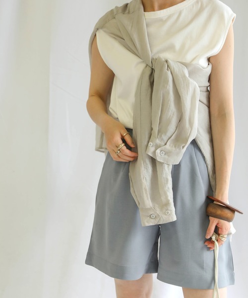 select MOCA（セレクトモカ）の「2020 SS ルーズジャケット３点セット（セットアップ・レディース・サックスブルー/ミント/レンガ・FREE）」の12枚目の写真