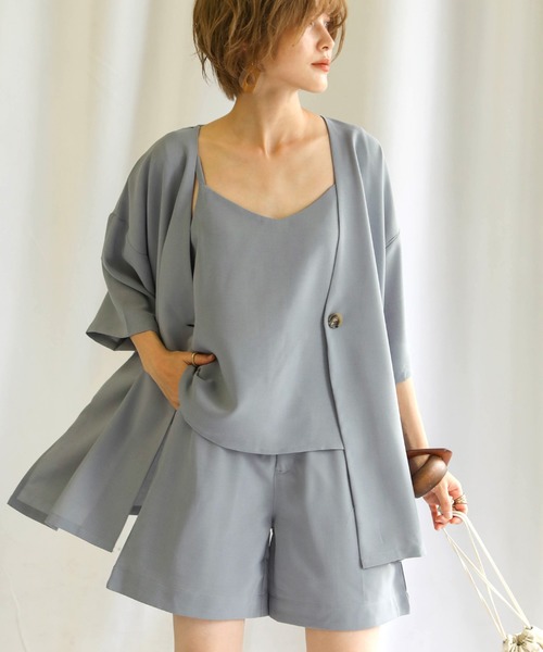 select MOCA（セレクトモカ）の「2020 SS ルーズジャケット３点セット（セットアップ・レディース・サックスブルー/ミント/レンガ・FREE）」の8枚目の写真