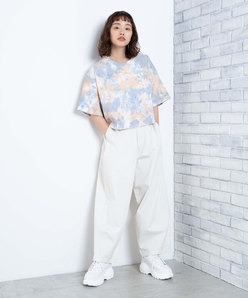 WEGO（ウィゴー）の「WEGO/チノカーブワイドパンツ（チノパンツ・レディース・ホワイト/ベージュ・FREE）」の3枚目の写真