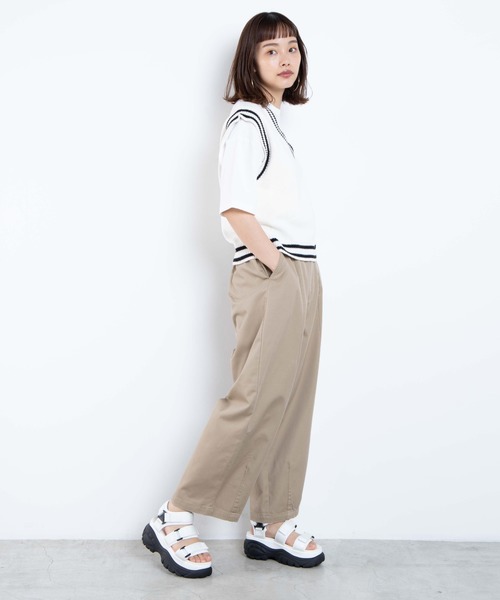 WEGO（ウィゴー）の「WEGO/チノカーブワイドパンツ（チノパンツ・レディース・ホワイト/ベージュ・FREE）」の12枚目の写真