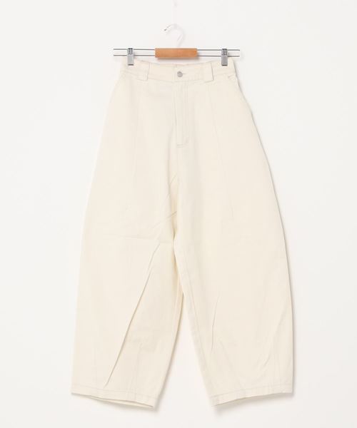 WEGO（ウィゴー）の「WEGO/チノカーブワイドパンツ（チノパンツ・レディース・ホワイト/ベージュ・FREE）」の4枚目の写真