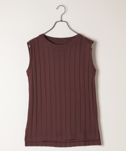 LAKOLE（ラコレ）の「ワイドリブスリーブレスTシャツ / LAKOLE（Tシャツ/カットソー・レディース・ボルドー/ライトグリーン/オフホワイト/スモーク/ブラウン系その他/ライトベージュ・SMALL/MEDIUM）」の21枚目の写真
