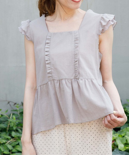 flower（フラワー）の「タイニーフリルブラウス（シャツ/ブラウス・レディース・ブラック/ベージュ・FREE）」の18枚目の写真