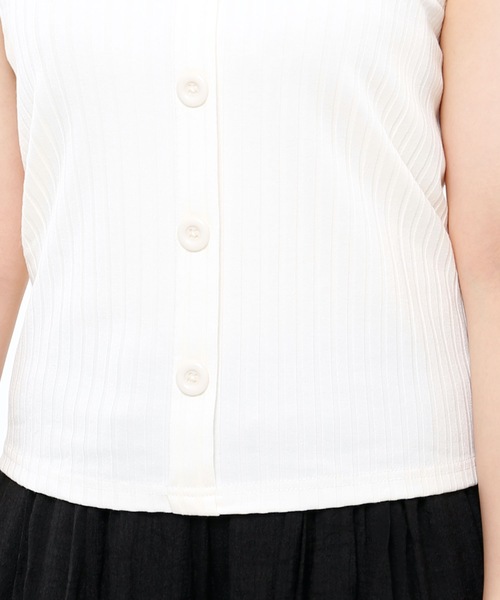 Riberry（リベリー）の「ワイドリブ　バッククロスタンク（タンクトップ・レディース・アイボリー/ブラック/ライトブラウン/モカ/ベージュ・MEDIUM）」の13枚目の写真
