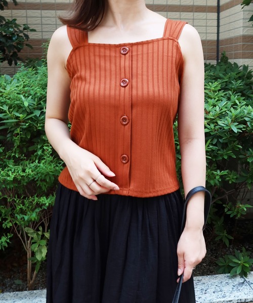 Riberry（リベリー）の「ワイドリブ　バッククロスタンク（タンクトップ・レディース・アイボリー/ブラック/ライトブラウン/モカ/ベージュ・MEDIUM）」の17枚目の写真