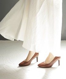 削れないかかとゴム&立体クッションインソールの美脚ヒールパンプス