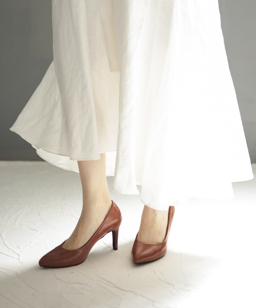 SESTO（セスト）の「削れないかかとゴム＆立体クッションインソールの美脚ヒールパンプス（パンプス・レディース・ブラック/キャメル/ブラウン/パイソン/グレイッシュベージュ/ベージュ/ダークブラウン/ベージュ系その他/アイボリー/ブラック系その他・24.5cm/23.5cm/25.5cm/22.5cm/23.0cm/22.0cm/24.0cm）」の17枚目の写真