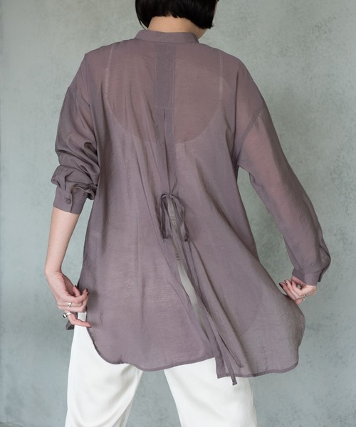 Aunt Marie's（アントマリーズ）の「シアーポプリンバックスリットシャツ / AUNT MARIE'S（シャツ/ブラウス・レディース・パープル/ブラウン/アイボリー/グレイッシュベージュ/ブラック/チャコールグレー/ベージュ・FREE）」の15枚目の写真