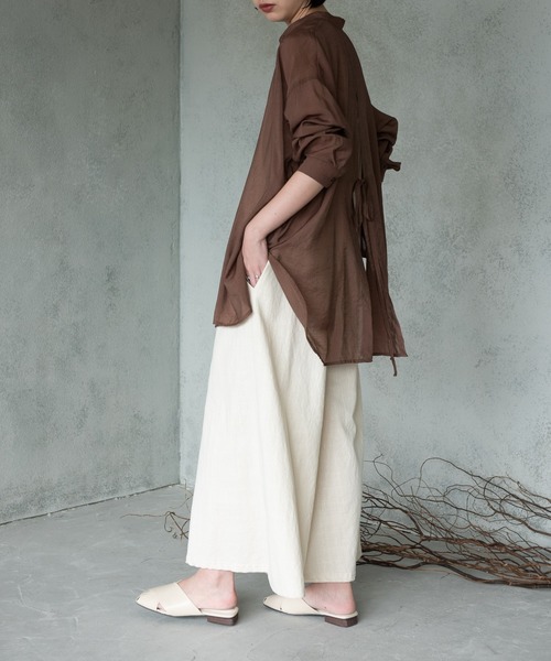 Aunt Marie's（アントマリーズ）の「シアーポプリンバックスリットシャツ / AUNT MARIE'S（シャツ/ブラウス・レディース・パープル/ブラウン/アイボリー/グレイッシュベージュ/ブラック/チャコールグレー/ベージュ・FREE）」の12枚目の写真