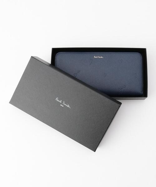 ポールスミス ラウンドジップ 長財布 スミシーハート ブラック 牛革 ポールスミス 長財布 スミシーハート ラウンドファスナー ブラック