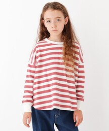 3can4on | 【90-140cm】ボーダービッグTシャツ(Tシャツ/カットソー)