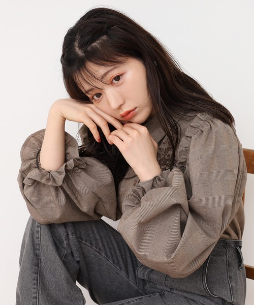 one after another NICE CLAUP（ワンアフターアナザーナイスクラップ）の「袖ボリューム刺繍ブラウス（シャツ/ブラウス・レディース・ベージュ/オフホワイト/チェック/グレー系その他・FREE）」の22枚目の写真