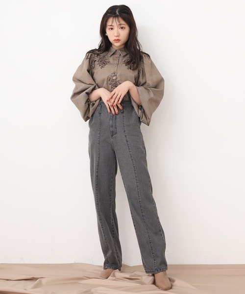 one after another NICE CLAUP（ワンアフターアナザーナイスクラップ）の「袖ボリューム刺繍ブラウス（シャツ/ブラウス・レディース・ベージュ/オフホワイト/チェック/グレー系その他・FREE）」の16枚目の写真