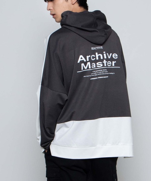 WEGO（ウィゴー）の「WEGO/ドルマンカラーブロックビッグシルエットパーカー（パーカー・メンズ・ベージュ/ネイビー/グレー・MEDIUM/LARGE）」の2枚目の写真