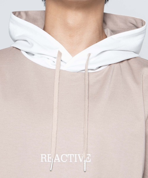 WEGO（ウィゴー）の「WEGO/ドルマンカラーブロックビッグシルエットパーカー（パーカー・メンズ・ベージュ/ネイビー/グレー・MEDIUM/LARGE）」の20枚目の写真