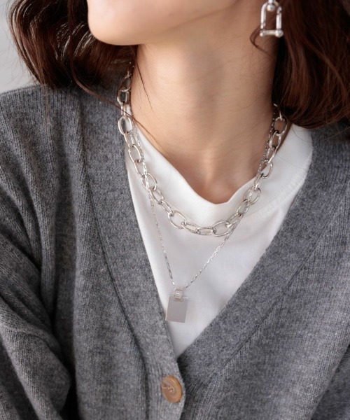 DONOBAN（ドノバン）の「ダブルチェーンネックレス（ネックレス・レディース・シルバー/ゴールド・ONESIZE）」の2枚目の写真
