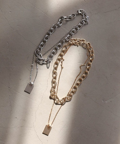 DONOBAN（ドノバン）の「ダブルチェーンネックレス（ネックレス・レディース・シルバー/ゴールド・ONESIZE）」の6枚目の写真