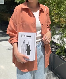 Meli rich（メリーリッチ）の「ゆったり着心地。リネンライクオーバーサイズシャツ（シャツ/ブラウス）」