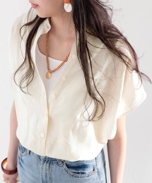 classicalelf | てろん、ふんわり素材。シアーバンドカラーシャツ。(シャツ/ブラウス)