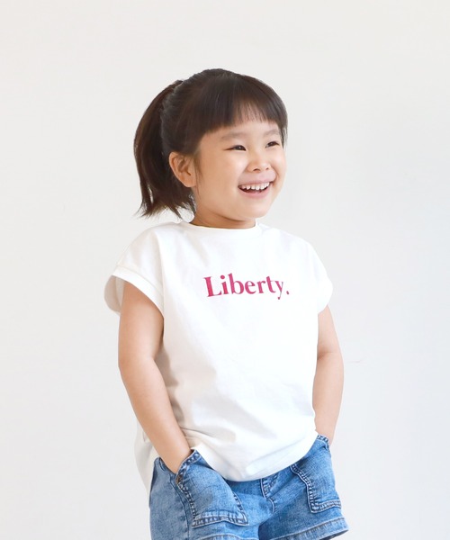 coca(coca)(コカ)の「キッズ フレンチスリーブTシャツ(Tシャツ/カットソー・キッズ・チャコールグレー/ホワイト・100/130/110/120)」の2枚目の写真
