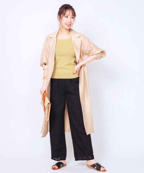 JETSET SOLO PLUS (ジェットセットソロプラス)の「ゴム地ニットスクエアタンクトップ(ニット/セーター・レディース・ブラック/グレイッシュベージュ/ライム・FREE)」の11枚目の写真